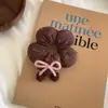 Bucle de pelo de esponja con diseño de flor dulce para el intestino grueso, cuerda para la cabeza con estampado de cuadros de amor, bolas simples de estilo coreano para mujer, tendón de goma para el cabello