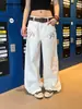 2025 Retro Americano Bordado de Alas Lavadas Jeans Casuales Marca de Moda Diseño de Uso Inverso Pantalones Largos Sueltos Versátiles de Moda