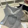 Hermoso Camisole sin Espalda con Almohadillas en el Pecho para Mujer, Sujetador Integrado, Top Corto Impresionante y Bonito para Verano