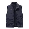 Chaleco outdoor transfronterizo para hombre, multibolsillos, corte holgado para jóvenes y mediana edad, chaleco chaqueta casual de trabajo 1906