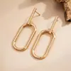 Pendientes Colgantes Ovalados de Metal Estilo Transfronterizo Europeo y Americano, Pendientes de Lujo Ligero y de Gama Alta, Pendientes de Personalidad Simples y Elegantes para Mujer