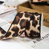 Fita de seda estampada de leopardo laço feito à mão DIY acessório de cabeça prendedor de cabelo embalagem de flores acessórios de vestuário fita