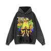 Suéter de cuello redondo con estampado de rapero de hip hop con personaje retro de High Street para hombres y mujeres, sudadera con capucha lavada de marca de moda