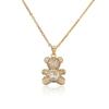 Aogu Suministro Transfronterizo Moda Europea y Americana Nuevo Producto Cobre Micro-Incrustado Zirconio Turquesa Corazón Oso Colgante Collar