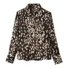 Nueva colección de otoño de ropa para mujer de Europa y América: camisas de manga larga retro estampadas, elegantes, sencillas, a la moda, casuales, versátiles con cuello de solapa