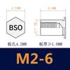 BSOS-m2 Remache de acero inoxidable con agujero ciego, placa de presión, tuerca, columna, para remachado de paneles de chapa metálica