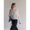 Cardigã de proteção solar estilo minimalista para mulheres, novo casaco fino de verão, top, saída de praia, camisa para ar condicionado, blusa de alça externa 18165