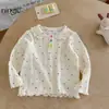 Camiseta Polo de Manga Larga con Estampado de Estrellas Coloridas Otoñal para Niñas Ningli, Top Versátil de Moda con Cuello de Muñeca para Primavera y Otoño