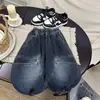 Calças Jeans Macias Retrô para Meninos 26 Outono Novo Infantis Largas Patchwork Harem Calças Cenoura Longas para Bebê