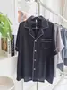 Conjunto Hongyi Nova Coleção Primavera/Verão 2026 Masculino Série Seda Gelada com Gola Reversível e Manga Curta, Roupa de Exterior e Roupa de Casa Confortável