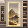 Nueva Pintura de Luz LED de Lujo Ligero Chino para Vestíbulo Paisaje Grandioso Pintura Colgante de Pared de Fondo para Sala de Estar Pasillo Pasillo Mural