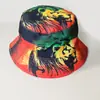 Gorro de Pescador con Graffiti de Celebridad de Internet de Doble Cara Retro Visera Solar Sombrero Protector Solar para Hombres y Mujeres Exterior Versátil Sombrero Cubeta Estampado Hip-hop