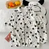 2024 Nuevo Pijama de Algodón Nube para Mujer Verano Manga Corta Shorts Dulce Lindo Dibujos Animados Ropa de Casa para Dama traje