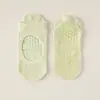 Meias de Yoga Meias de Algodão Meias de Silicone Antiderrapantes para Interior Fitness Pilates Meias Esportivas sem Costas Femininas com Aderência