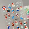 Pegatinas Originales para Uñas con Relieve de Santa Claus, Lote Mixto Variado, Pegatinas Navideñas 3D Transfronterizas Modelo Hg