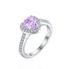 Novo anel de amor em formato de coração com corte Flame Ice Flower de 1 quilate em prata de lei 925, joia colorida de luxo de alta qualidade, diamante de alto carbono para mulheres