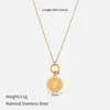 Collar de Acero Inoxidable con Colgante Chapado en Oro Retro para Mujer, Lujo Ligero, Sensación de Alta Gama, Cadena Versátil para Clavícula, Joyería de Diseño de Nicho