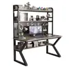 Mesa de escritorio para computadora, escritorio para uso doméstico con estantería y tablero perforado, escritorio de combinación integrado, mesa duradera para estudiantes y viviendas de alquiler