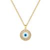 [Acero titanio] Collar de diamantes elegante y lujoso con ojos redondos, personalizado, a la moda, ligero, combinable con todo, para mujer.