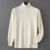 Baicai Rong Suéter Nuevo de Lana Pura Otoño/Invierno para Hombre Cuello Solapa Tejido de Punto Negocios Casual Simple Capa Base de Punto