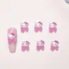 Sanrio Gato Kt Dibujo Animado Japonés Accesorios para Uñas de Arte Resina Piezas Pequeñas Pendientes DIY Pinzas para el Cabello Accesorios Decorativos para Uñas Portátiles