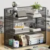 Prateleira de armazenamento por assunto, organizador de livros para mesa de estudante, estante de mesa, suporte de livros de vários níveis, tamanho A4