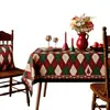 Toalha de Mesa de Natal e Ano Novo Impermeável à Prova de Óleo Isolante Térmico Xadrez Colorida para Decoração de Ambiente Doméstico e de Loja Toalha de Mesa Longa