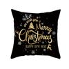 Funda de Almohada Navideña 2026 Serie Oro Negro Melocotón Deseo Estampado Cojín para el Hogar Cojín Transfronterizo para Sofá