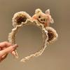 Faixa de Cabelo de Pelúcia para Lavar o Rosto e Maquiagem, Orelhas de Gato e Urso Fofas de Desenho Animado, Acessórios de Cabelo Femininos de Desenho Animado com Estampa de Leopardo, Novos Acessórios de Cabeça