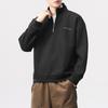 Suéter para Hombre con Cuello Alto y Media Cremallera Otoño Nuevo Camiseta Estampada Simple Moderna Versátil Holgada Venta al Mayoreo