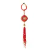 Colgante de brocado de canción kit de materiales DIY base portadora de doble cara de moneda de cobre atractor de riqueza colgante pequeño para coche llavero accesorios para bolso