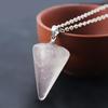 Collar con colgante hexagonal de ágata de cristal de piedra natural ebay Venta caliente Corte de péndulo cónico hexagonal
