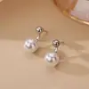 Brincos de Pérola com Pino para Mulheres, Brincos de Gancho Dupla Utilização, Novo Estilo Popular 2025, Moda de Nicho de Alto Padrão, Elegante
