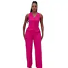 Conjunto de Duas Peças Feminino de Verão Africano Transfronteiriço Nova Moda Regata sem Mangas Calça de Perna Larga Traje Elegante Feminino Europeu e Americano