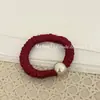 Diadema de Pelo Estilo Coreano Perla de Alto Brillo Intestino Delgado, Goma Elástica Simple y de Gama Alta Mascarilla, Diadema de Satén de Alta Elasticidad, Cuerda para Recoger la Cola de Caballo