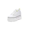 Zapatos Casuales de Cuero para Mujer con Plataforma Interior de Caña Alta Blancos Nuevos Zapatos Versátiles de Suela Gruesa para Primavera y Verano 2023