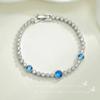 Pulsera de Tenis con Incrustaciones de Diamantes Completos de Rubí Sintético, Rubí, Zirconio Blanco, Lujo Ligero, Alta Gama, Azul Mar, Cristal Afilado con Incrustaciones