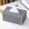 Caja de pañuelos con logo para el hogar sala de estar creativa lujo ligero caja de pañuelos comercial nórdica caja de servilletas de cuero
