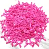 Lazo de Cinta de Satén Rosa Fresco 4*4cm Flor de Lazo de Satén de Poliéster Manualidades DIY Decoración para Coser Ropa