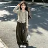 Conjunto de Sudadera con Capucha y Rayas de Moda para Niñas para Primavera y Otoño, Pantalones Casuales de Pierna Ancha para Niñas Mayores, Conjunto de Otoño de Moda para Niños