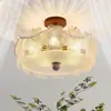 Lámpara de Dormitorio de Lujo Ligero Estilo Crema Concha Perla Lámpara de Habitación Celebridad de Internet Lámpara de Zhongshan Lámpara de Techo Francesa Medieval para Sala de Estar