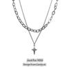 Collar Apilable de Estrella de Cuatro Puntas con Empalme de Doble Capa para Celebridades de Internet, Cadena para Camiseta, Sudadera, Nicho para Mujer, Accesorios de Estilo Frío Elegante