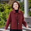 Colección de otoño e invierno para mujeres de mediana edad y mayores: abrigo corto de lana elegante con solapa, nuevo diseño 2026, elegante y sofisticado, perfecto para mamás