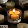 Suporte para Vela de Vidro com Cera Espessa de Listras Verticais, Pequena Capacidade, Suporte para Cera de Aromaterapia, Recipiente de Fragrância para Quarto, Enfeites, Cor Pode Ser Feita