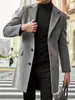 Comercio Exterior Amazon Otoño/Invierno Nueva Moda Masculina Gabardina de Lana de Un Botón con Cuello de Traje Británico, Chaqueta de Longitud Media
