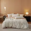 Clase de Lujo Ligero Juego de Tres Piezas de Algodón Puro 100% Algodón de Fibra Larga Bordado de Mariposa con Sábana Ajustable, Juego de Cuatro Piezas para Cama Matrimonial para Todas las Estaciones