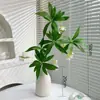 Plantas Verdes Artificiais de Banyan de Pedra d'Água Realistas de Alta Qualidade Plantas Falsas Decoração de Mesa para Sala de Estar Interna Flores Artificiais Decorações de Flores Falsas