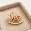 Broche Estilo Coreano Serie de Moda Broche Creativo Collar Colorido Cristal Brillante Strass Sujetador Anti-Exposición para Ropa