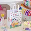 Miau cumpleaños pintura al óleo bolsa de regalo caja de regalo bolso artístico embalaje ramo festivo bolsa de papel de regalo