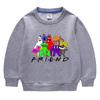 Suéter de cuello redondo de manga larga para niños y niñas, ropa de estilo coreano con dibujos animados de primavera y otoño de 2023, de algodón, para bebés, pequeños y medianos.